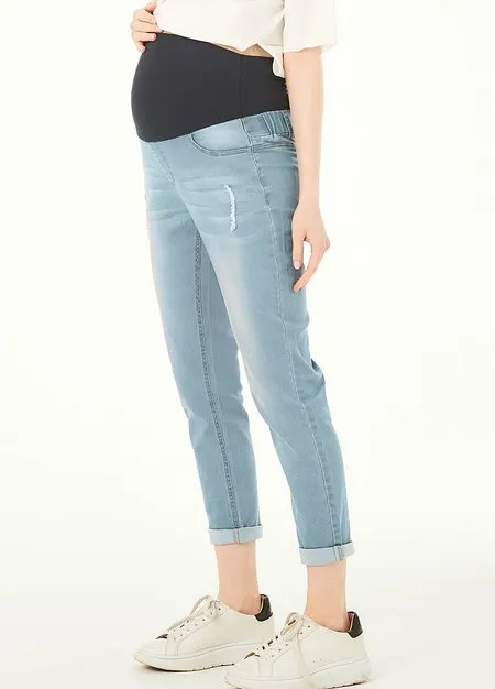 211530B1 Maternity Ripped Boyfriend Jeans