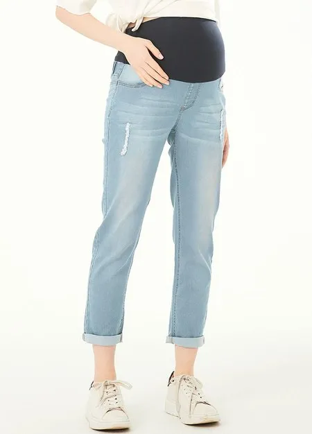 211530B1 Maternity Ripped Boyfriend Jeans