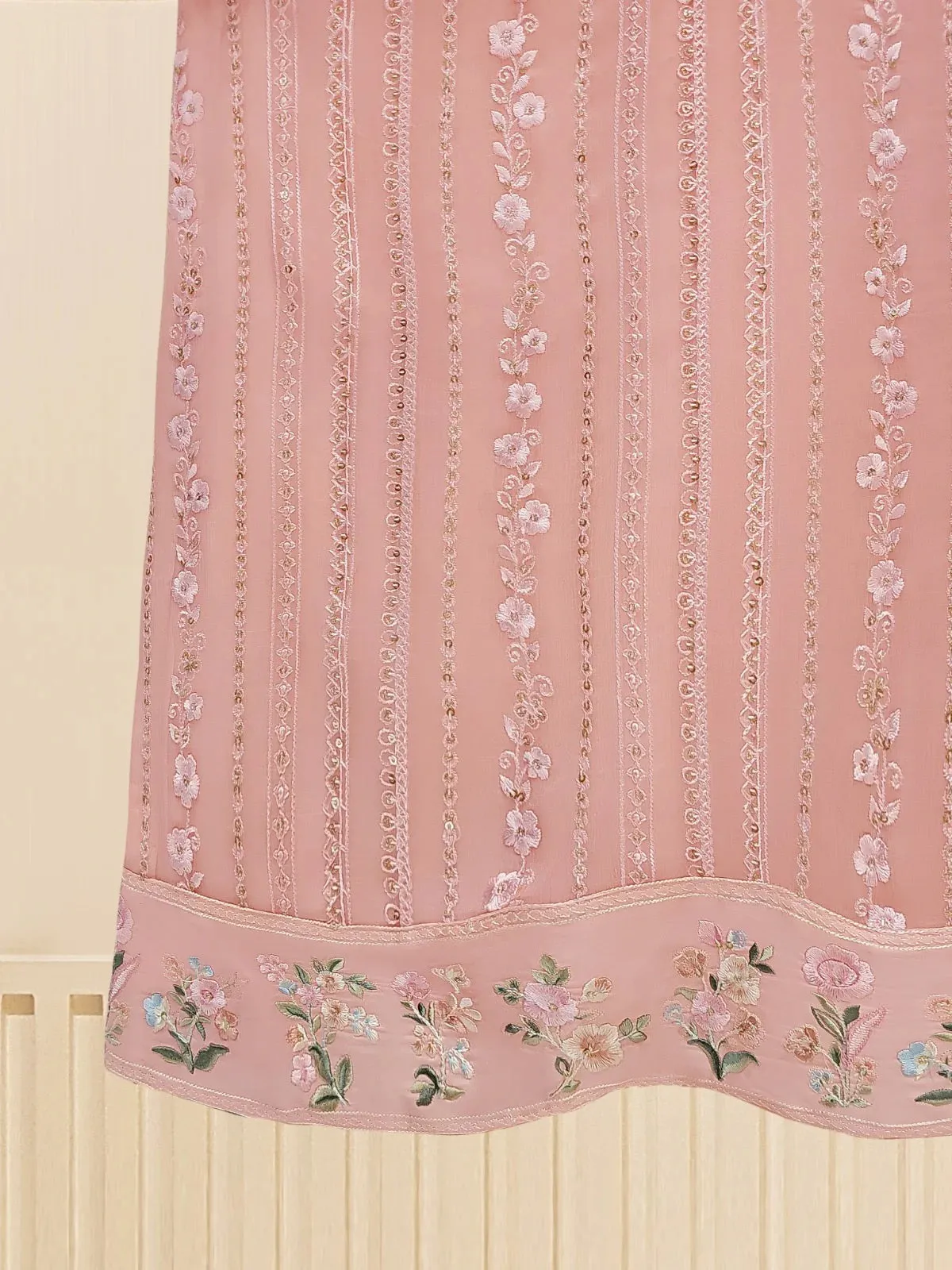 3 Piece - Embroidered Chiffon Suit S109558