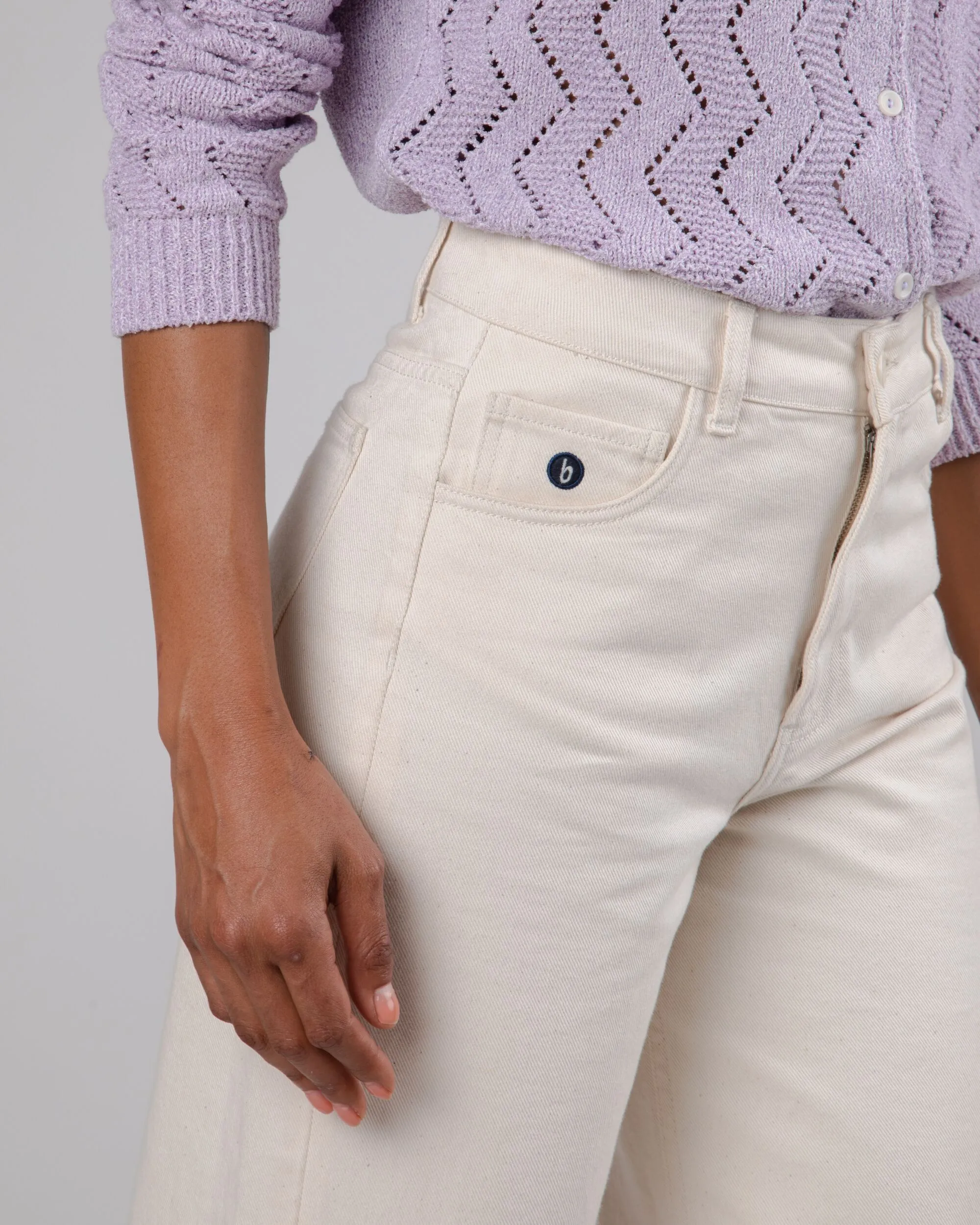 5 Pocket Twill Pants Ecru
