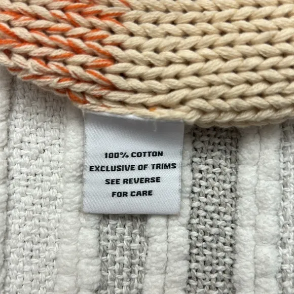 525 America Womens Knit Ombre Sweater Turtleneck Orange Cream Size M 100% Cotton