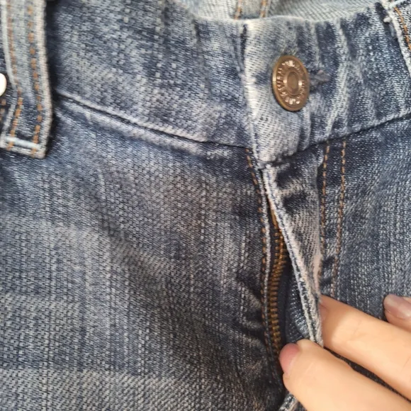 7 For All Mankind A Pocket  Bootcut Low Rise Distressed Womens Jeans Size 28x34