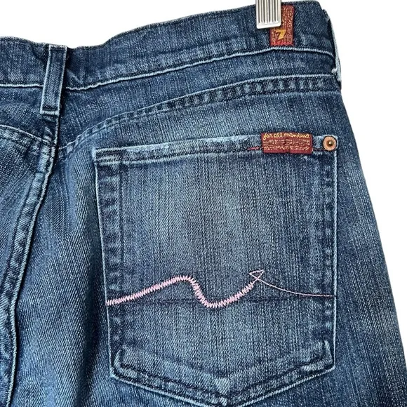 7 for all Mankind Bootcut Jeans Pink  Stitching Womens Size 31