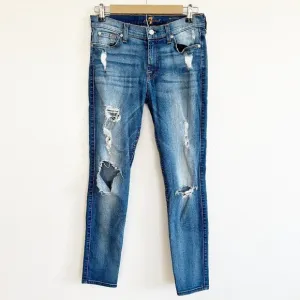 7 For All Mankind Destroyed The Ankle Skinny Jeans
