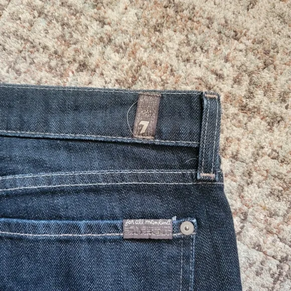 7 For All Mankind Low Rise Tall Full Length Inseam Distressed Bootcut Jeans 31