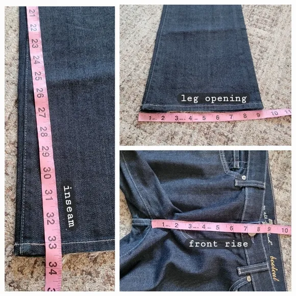 7 For All Mankind Low Rise Tall Full Length Inseam Distressed Bootcut Jeans 31