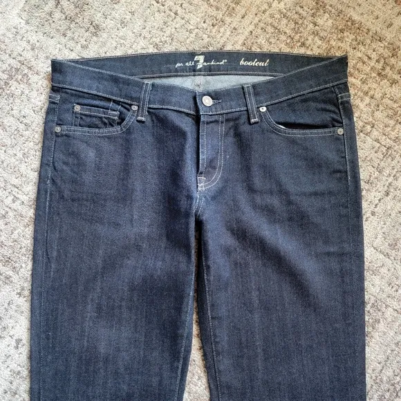 7 For All Mankind Low Rise Tall Full Length Inseam Distressed Bootcut Jeans 31