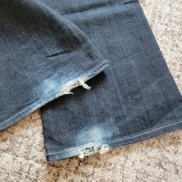 7 For All Mankind Low Rise Tall Full Length Inseam Distressed Bootcut Jeans 31
