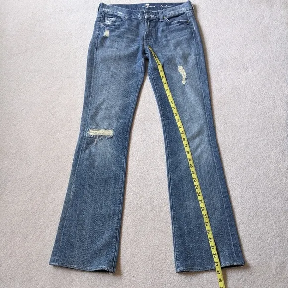 7 For All Mankind Y2K style bootcut crystal jeans Sz 27