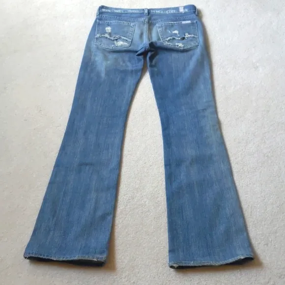 7 For All Mankind Y2K style bootcut crystal jeans Sz 27