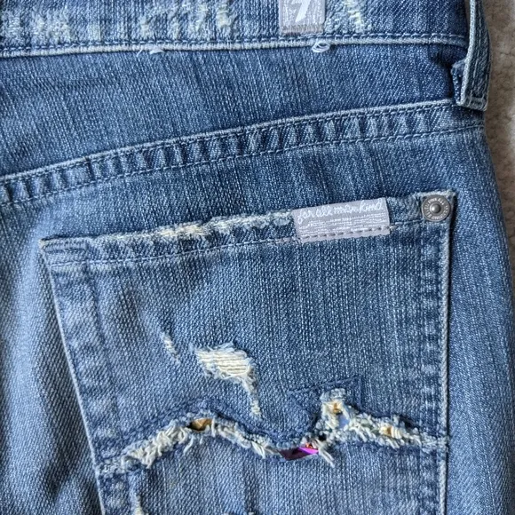 7 For All Mankind Y2K style bootcut crystal jeans Sz 27