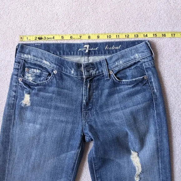 7 For All Mankind Y2K style bootcut crystal jeans Sz 27