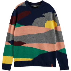 Abstract Wool Knitted Crew