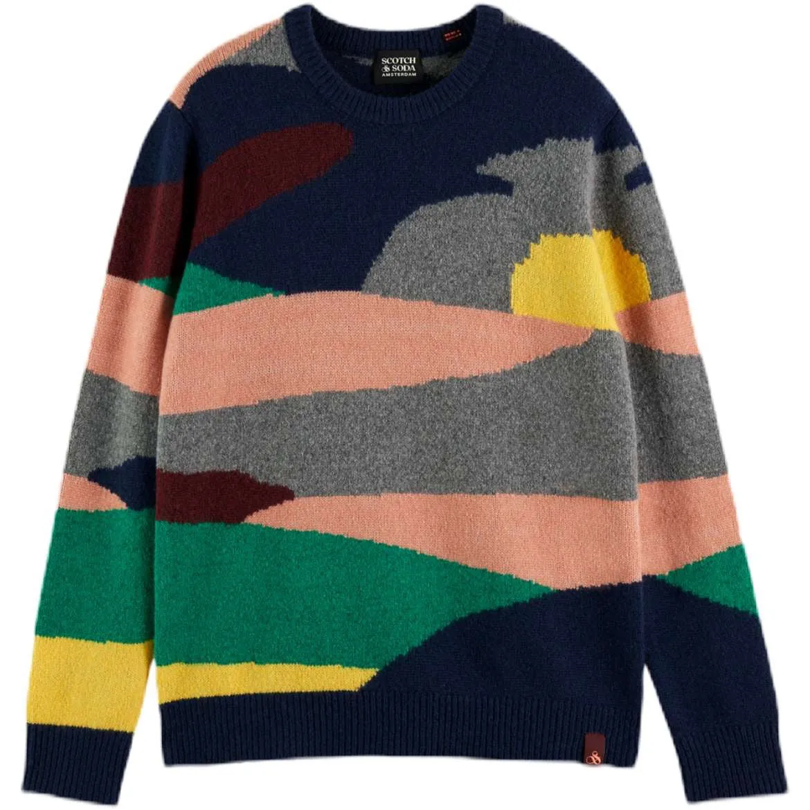 Abstract Wool Knitted Crew