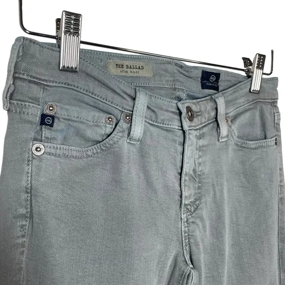 AG Adriano Goldschmied Women’s Ballad Slim Bootcut Jeans in Grey Size 25