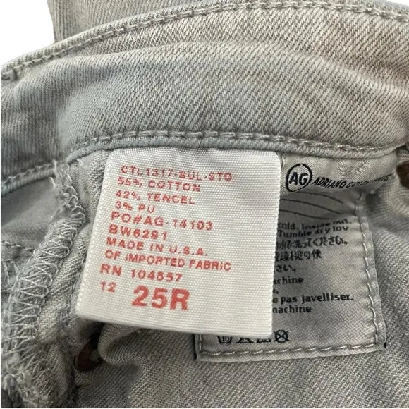 AG Adriano Goldschmied Women’s Ballad Slim Bootcut Jeans in Grey Size 25