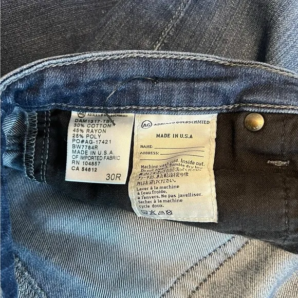 AG Jeans Adriano Goldschmied Jeans The Ballard Slim Bootcut. Dark Wash. 30R