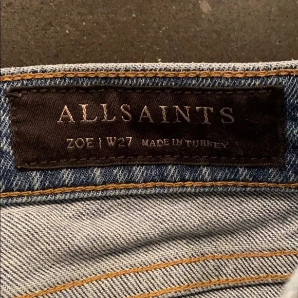 AllSaints Zoe Cropped Bootcut Jeans SZ 27