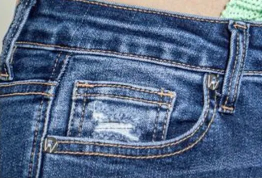 Angelica Medium Blue High Rise Bootcut Jeans