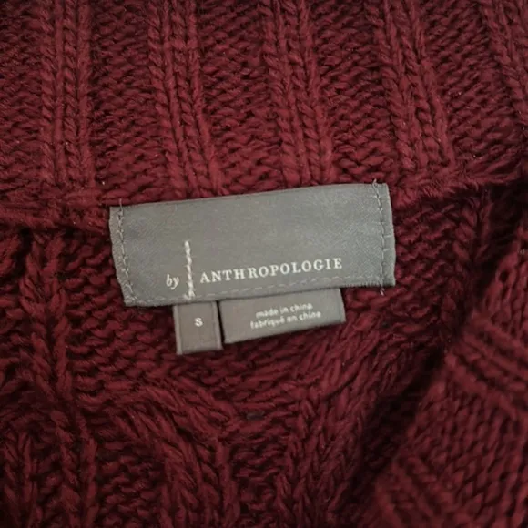 Anthropologie Melissa Canle Knit Chunky sweater Wine women size Small