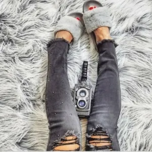 Ashley mason studded ripped jeans size 1