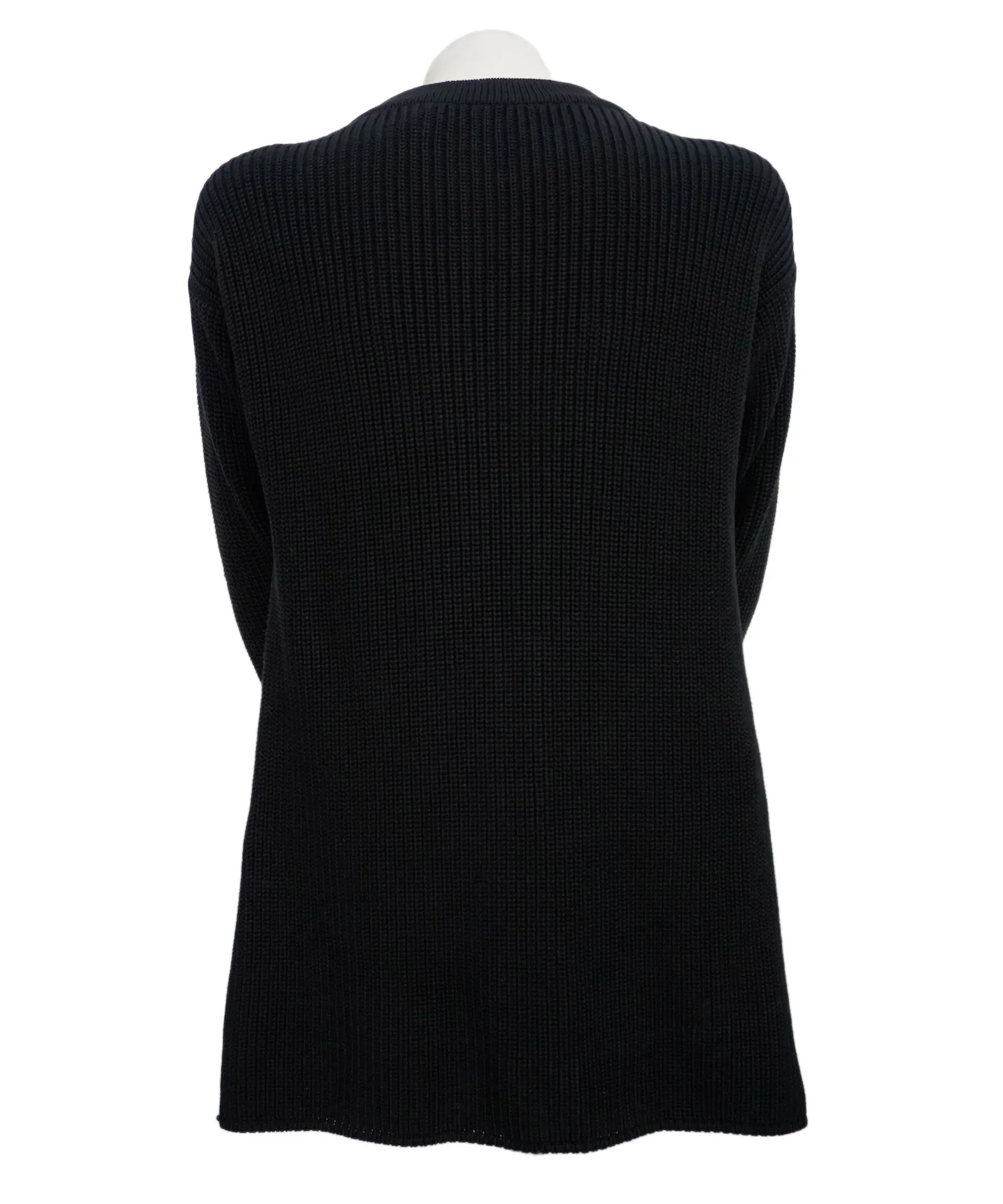 Authentic Chanel Classic Black Wool Blend Cardigan Sweater Jacket Size 36