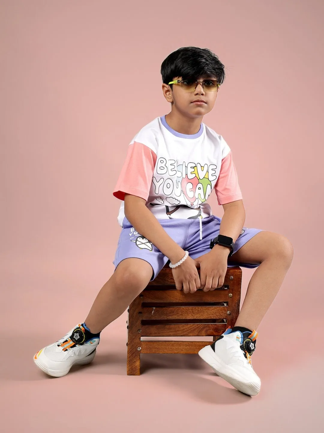 BELIEVE SHORTS FOR BOYS & GIRLS (LAVENDER)