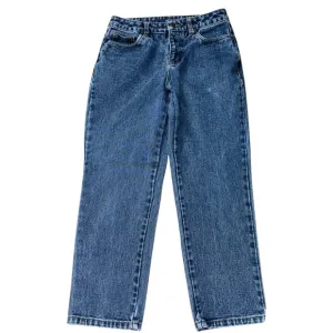 Bill Blass Womens 4P Blue Petite Easy FitMedium Rise Straight Leg Denim 100%