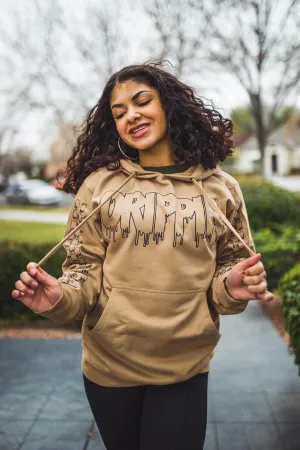 Black Drippin Outline | Caramel Hoodie (Outline Checkered Drippin Sleeves)