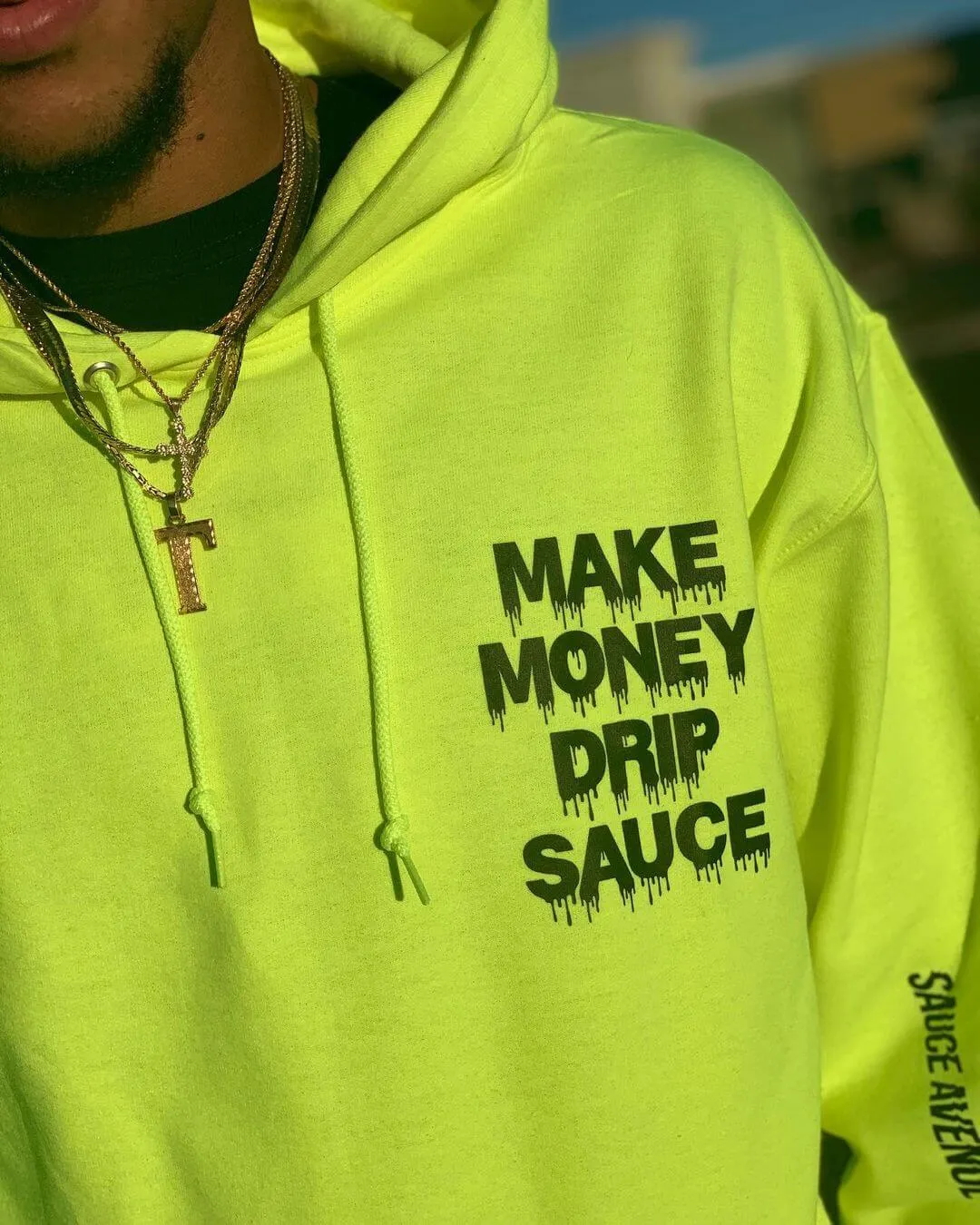 Black Make Money Drip Sauce | Neon Yellow Hoodie