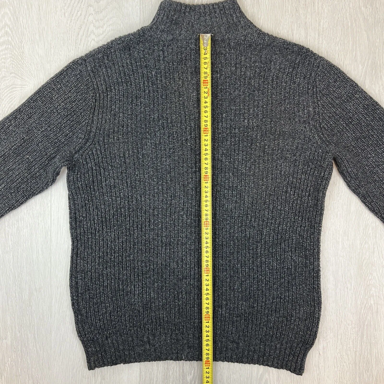 Blazer Mens Mock Neck Charcoal Knit Jumper Size Large