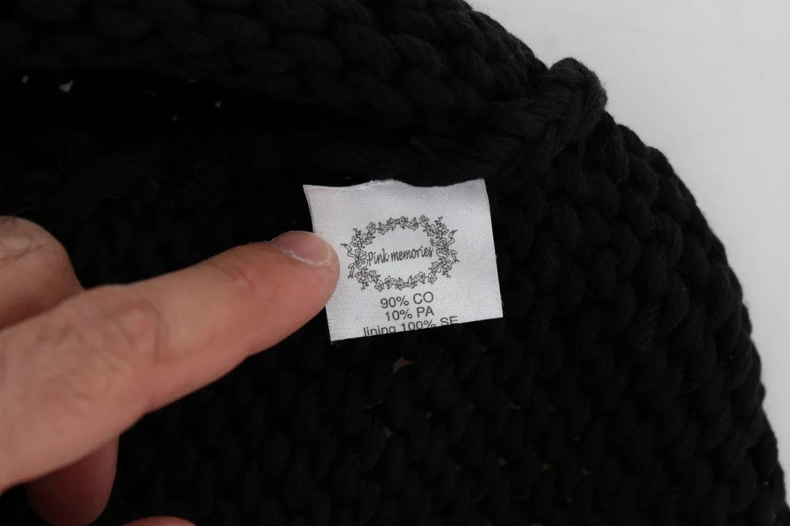 Blue Cotton Knitted Sleeveless Sweater