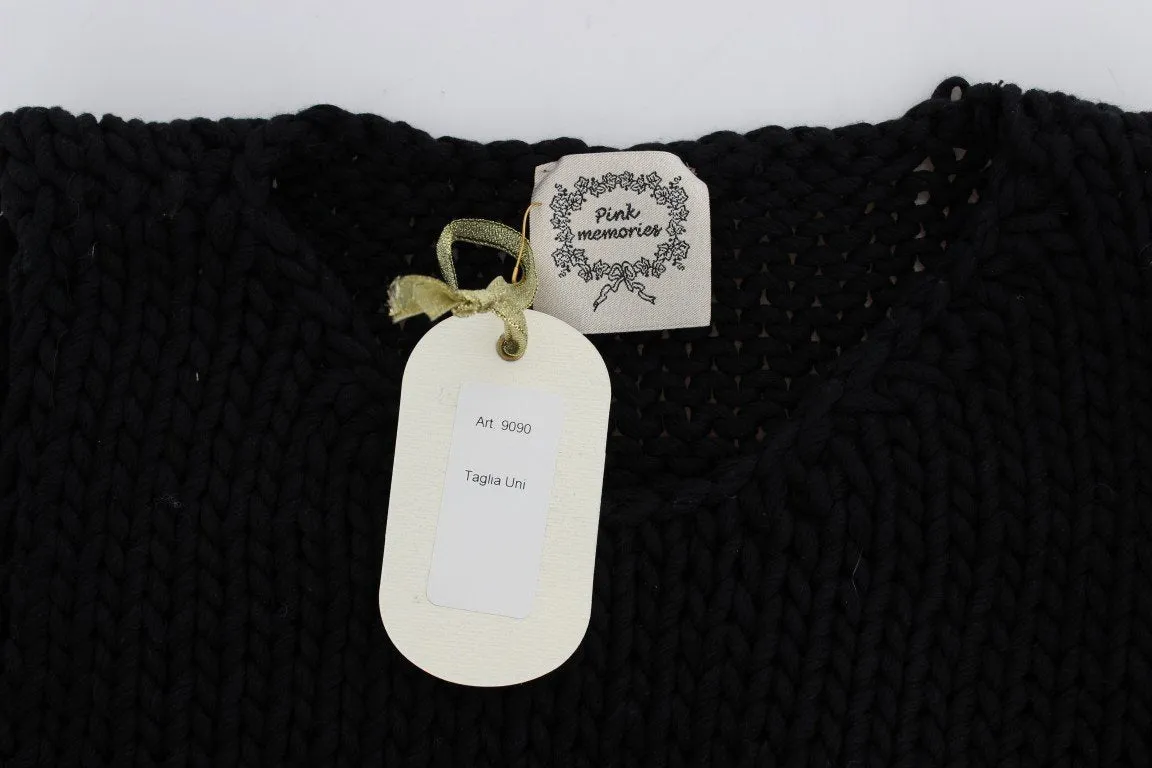 Blue Cotton Knitted Sleeveless Sweater