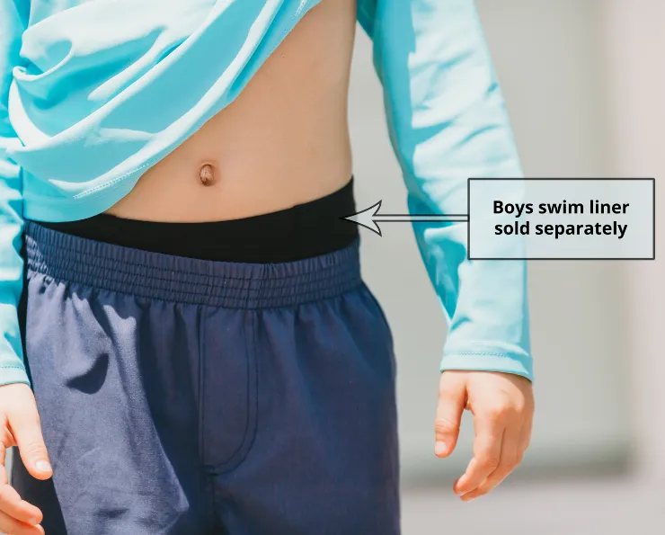 Boys UPF 50  Soft Stretch Below the Knee Swim Board Shorts | Royal