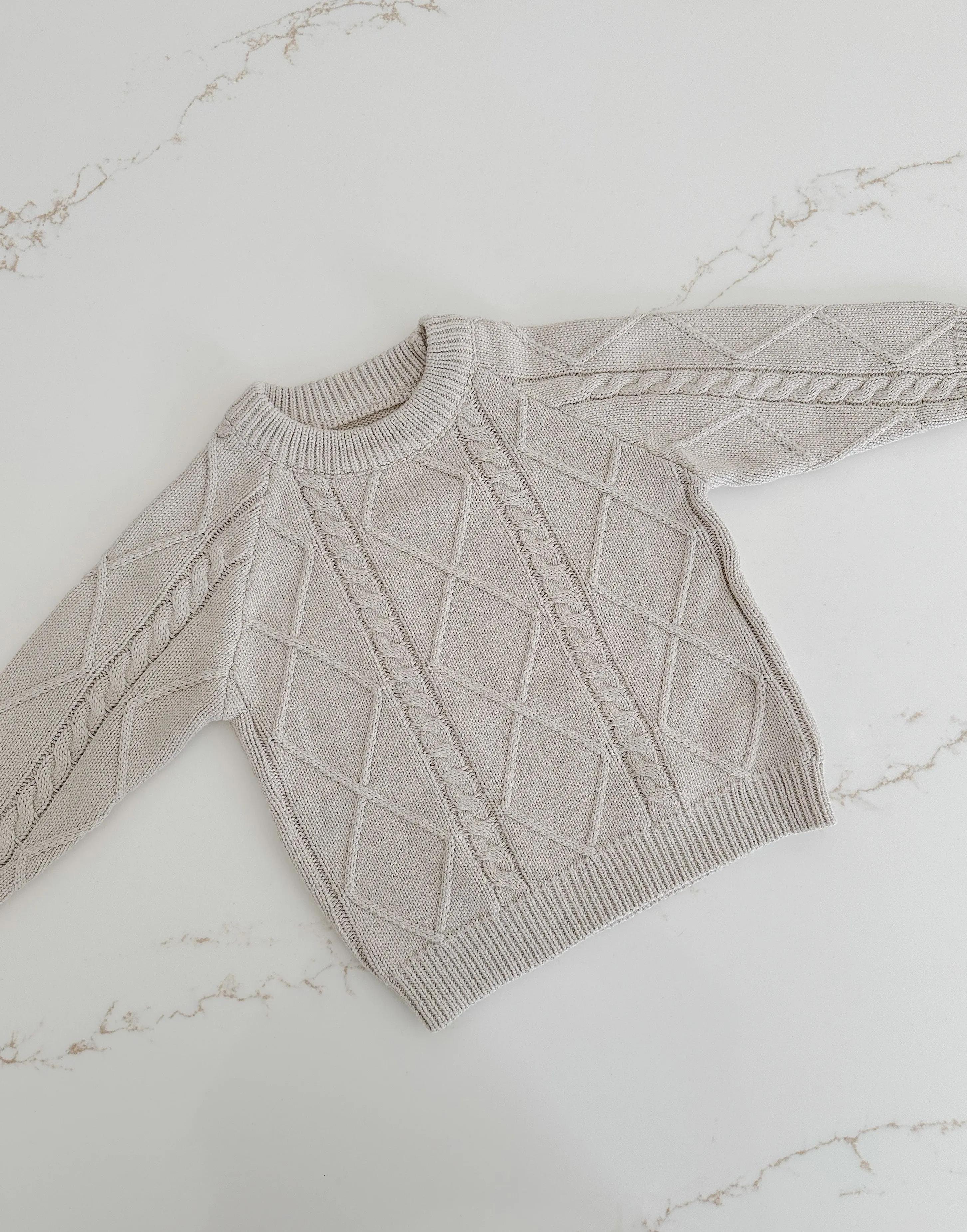 Cable Knit Sweater - Stone