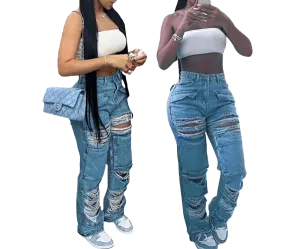 Casual ripped jeans-D579 | Inspanda
