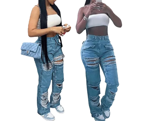 Casual ripped jeans-D579 | Inspanda