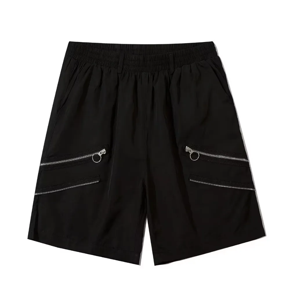 Classic Solid Zipper Cargo Shorts