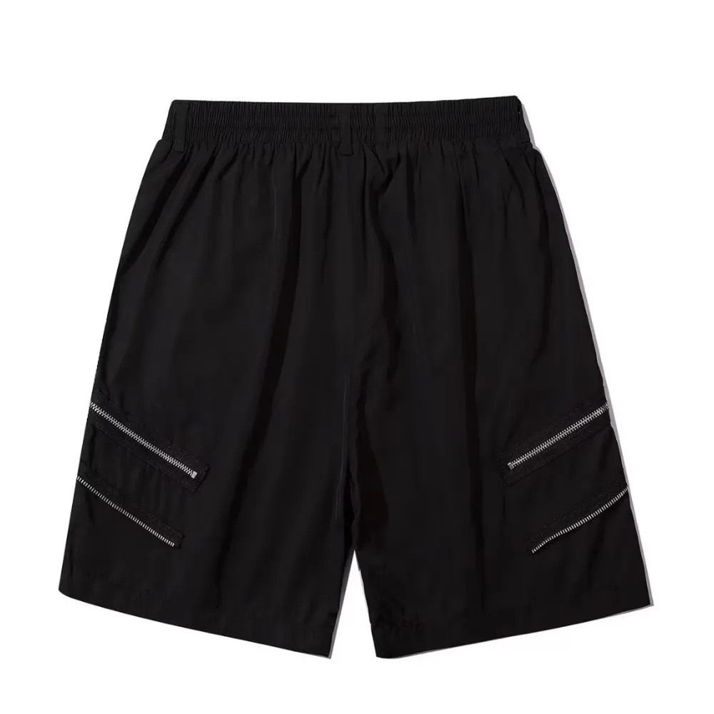 Classic Solid Zipper Cargo Shorts