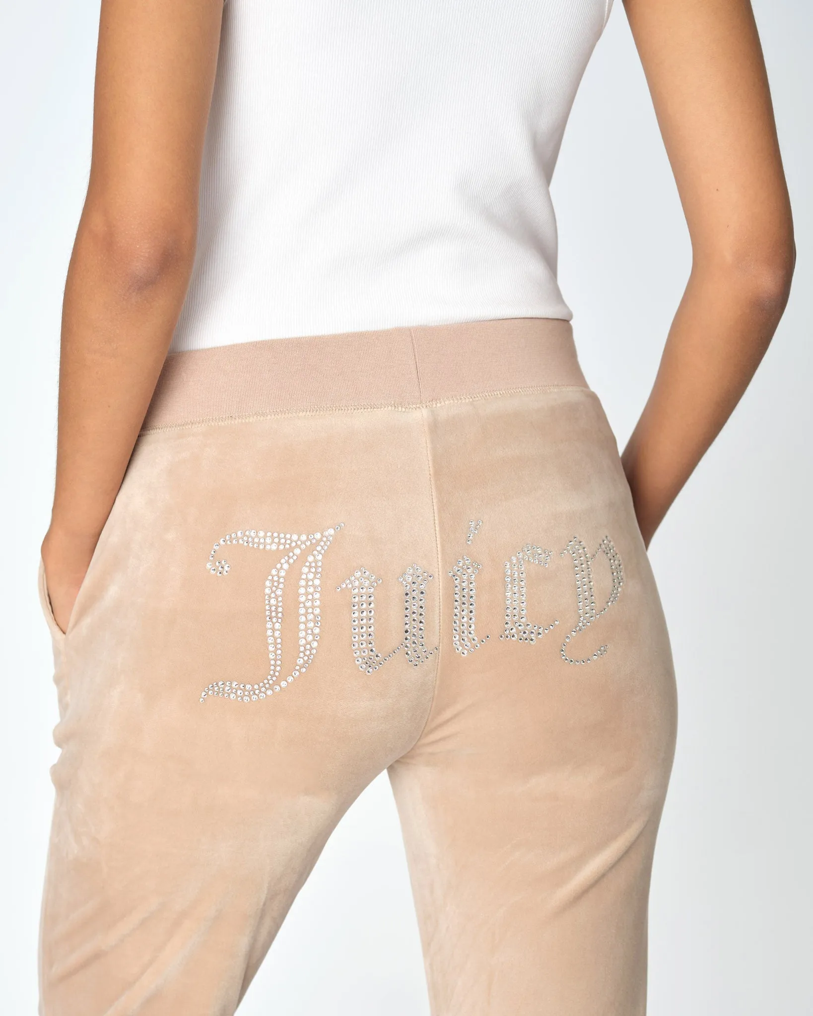 Classic Velour Diamante Del Ray Pant Warm Taupe