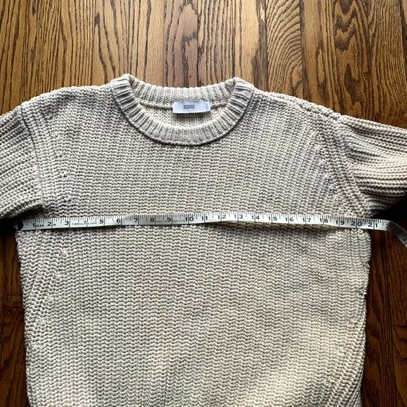 Closed Brand Cotton Button Detail Sweater Cream Chunky Knit XS