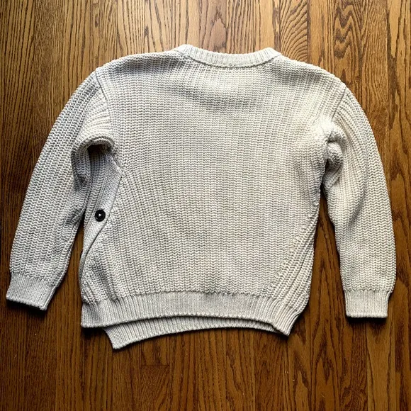 Closed Brand Cotton Button Detail Sweater Cream Chunky Knit XS