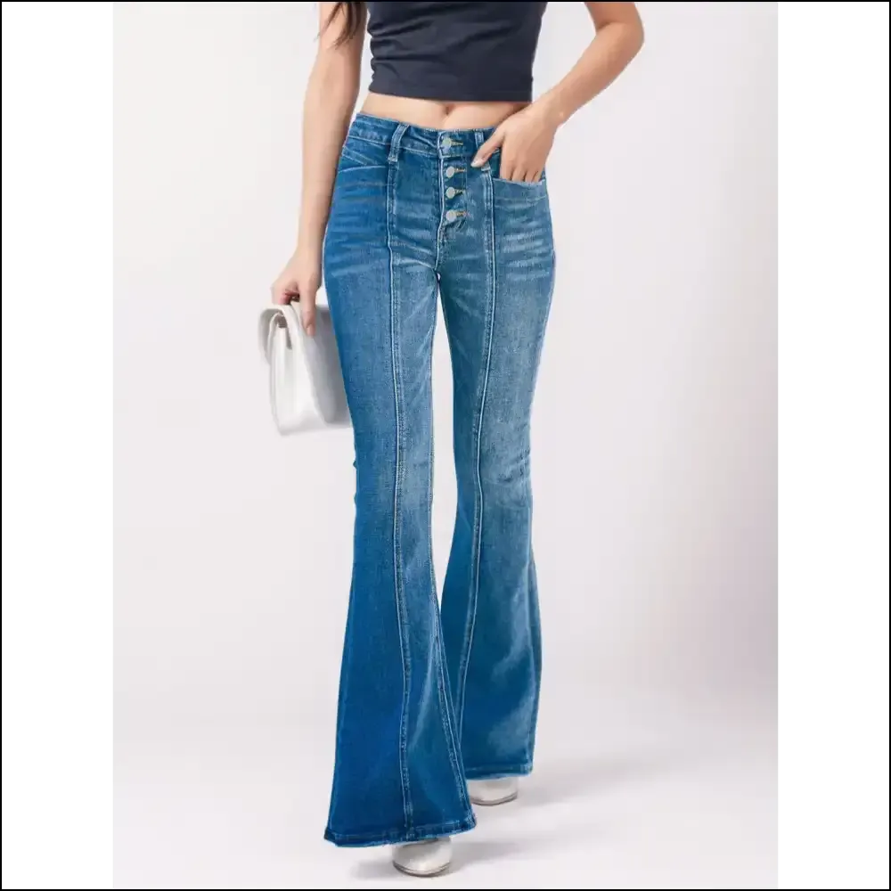 Conquer the World in Style: Needful Things' Button Fly Bootcut Jeans! 😎👖