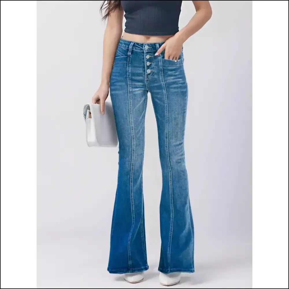 Conquer the World in Style: Needful Things' Button Fly Bootcut Jeans! 😎👖
