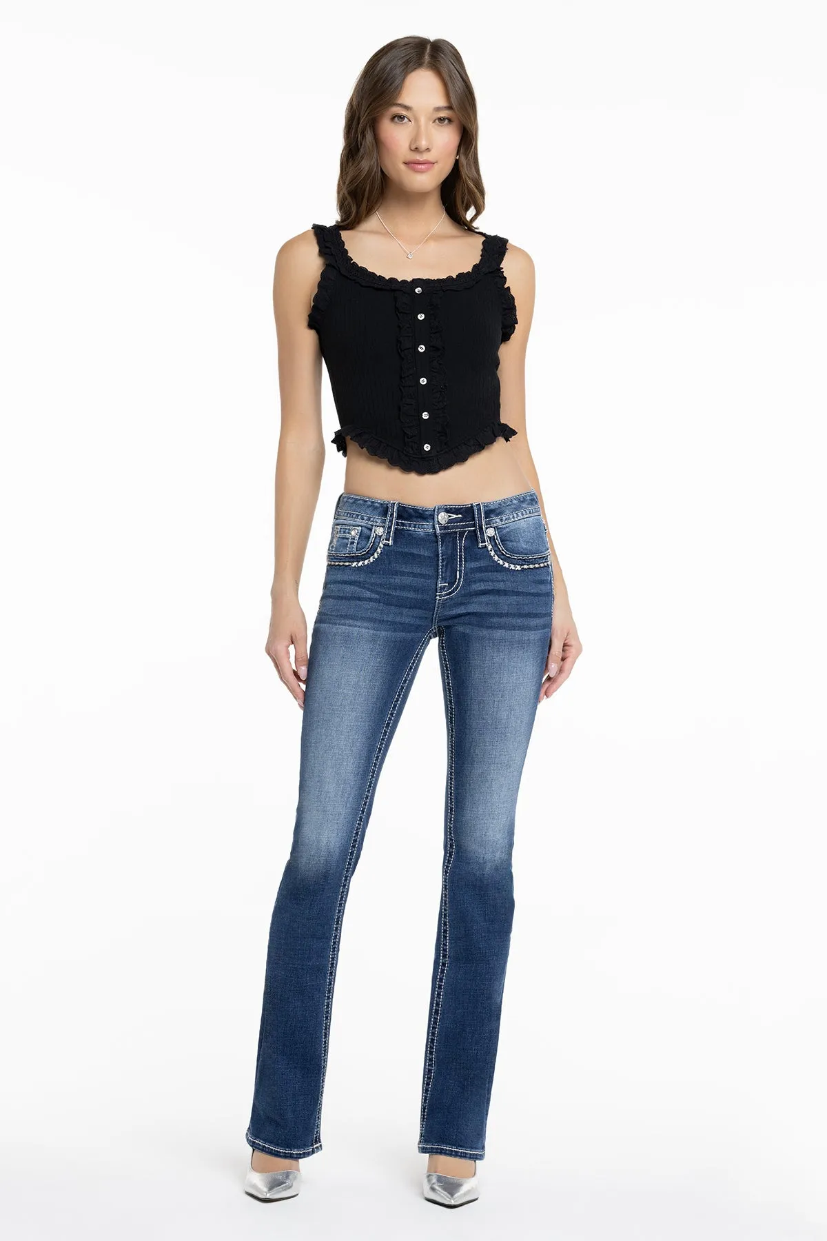 Cora Stitched Bootcut Jeans
