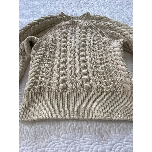 COS Beige Cable Knit Pullover Sweater Size XS