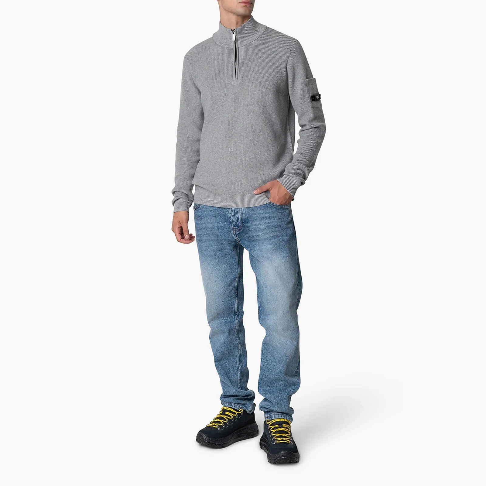 D'AZUR KNITTED HALFZIP | GREY MELEE