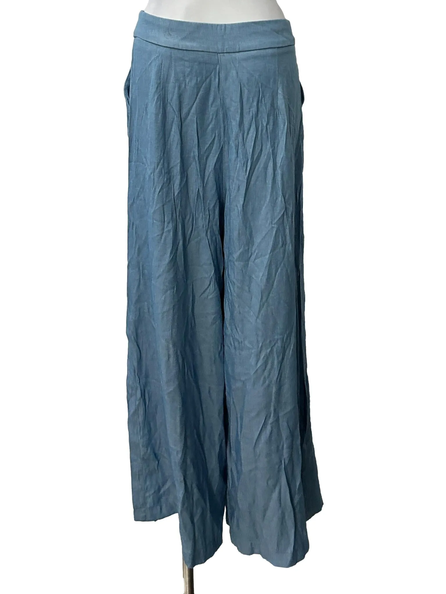 Denim Blue Lightweight Slit Culottes