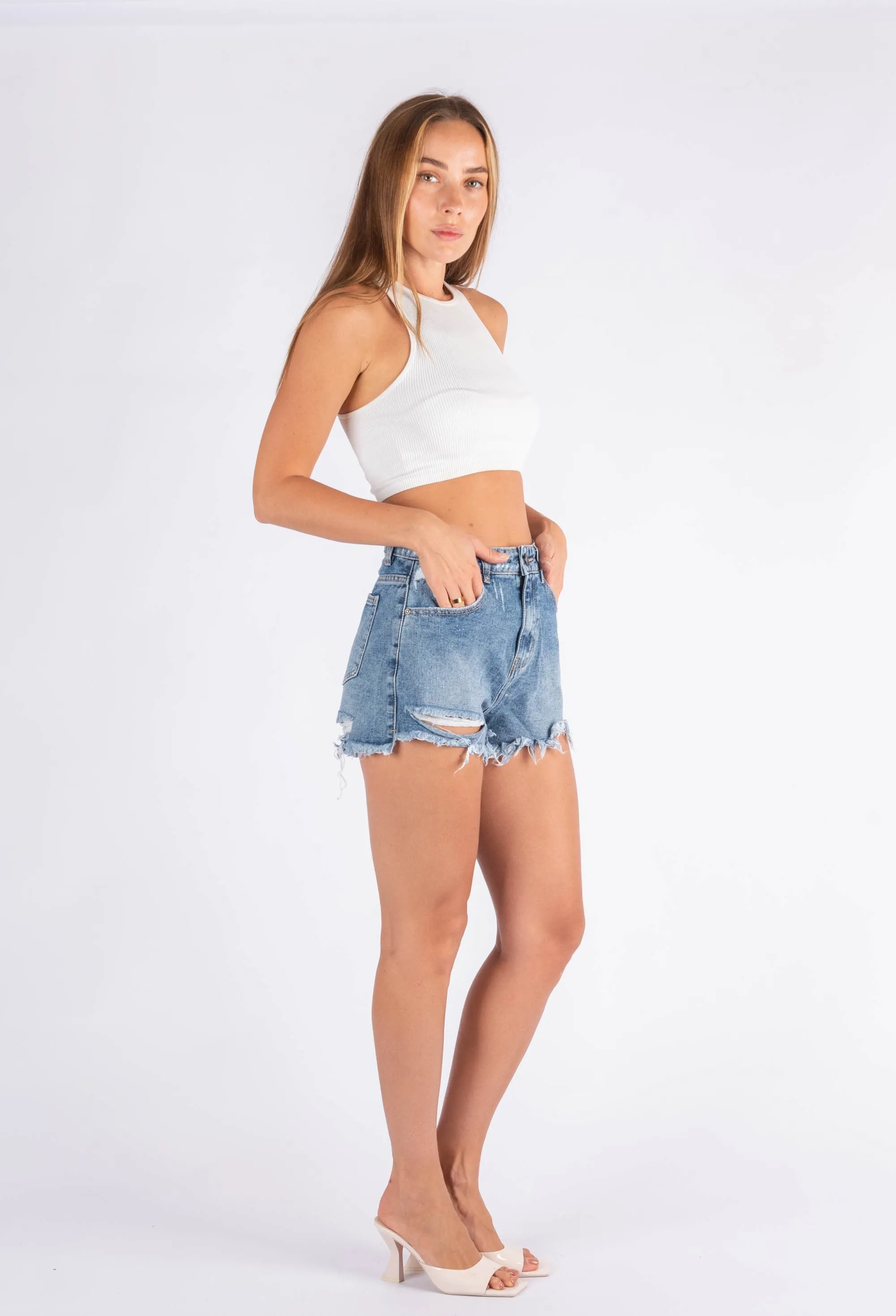 DENIM SHORTS