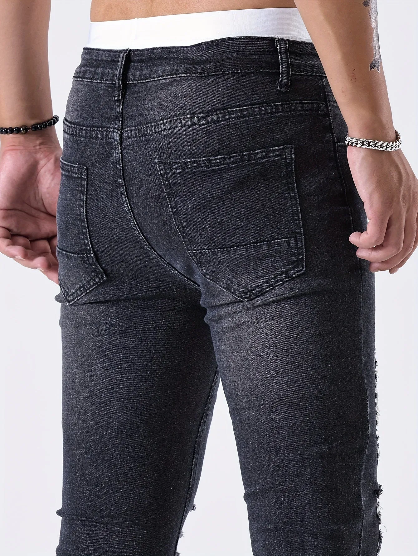Denim Vortex™ | Men's Distressed Skinny Jeans | Ripped Design, Tapered Fit, Casual Streetwear Style